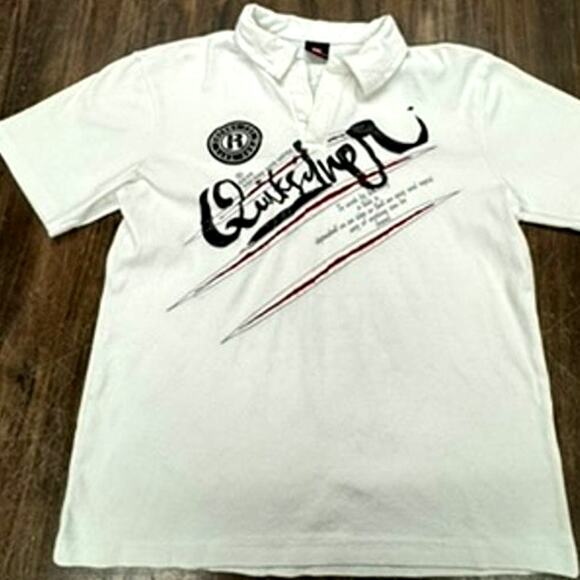 Quicksilver White 3-D Shirt, Made to look Like Claws Marks across the front - Picture 1 of 8